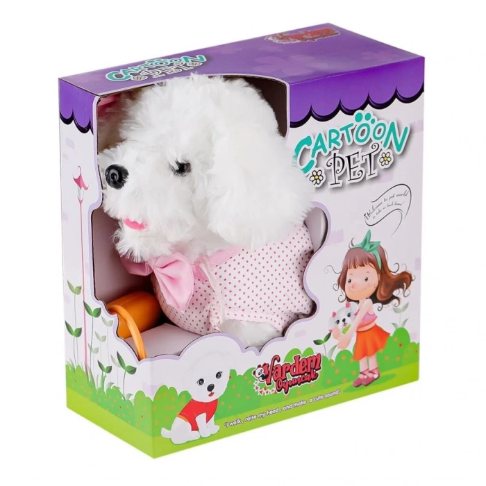 Mey İthalat® PFT-B025 Yürüyen Tasmalı Peluş Köpek