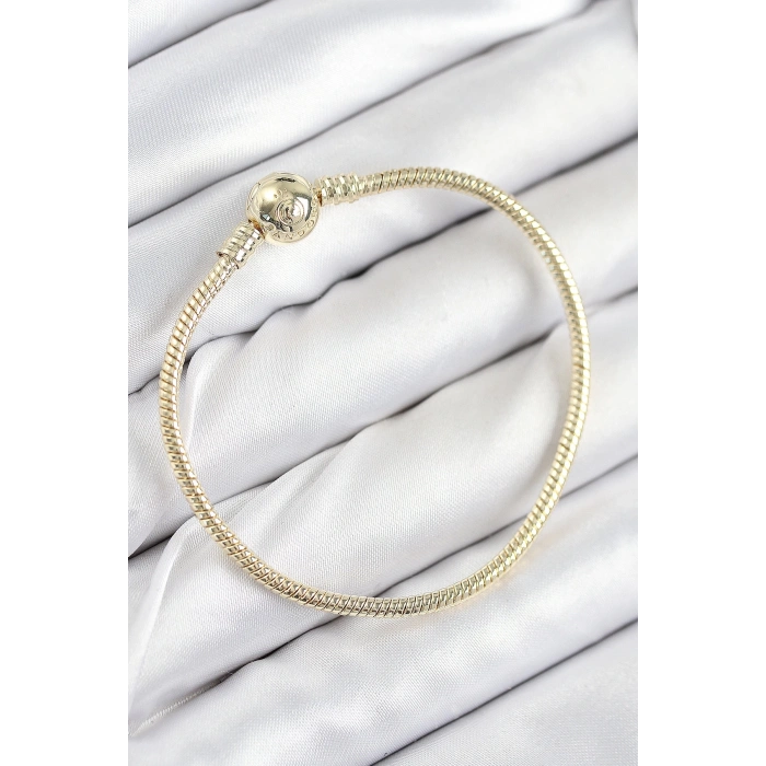 Mey İthalat® Pirinç Charm Topcuk Model Gold Renk Kadın Bileklik