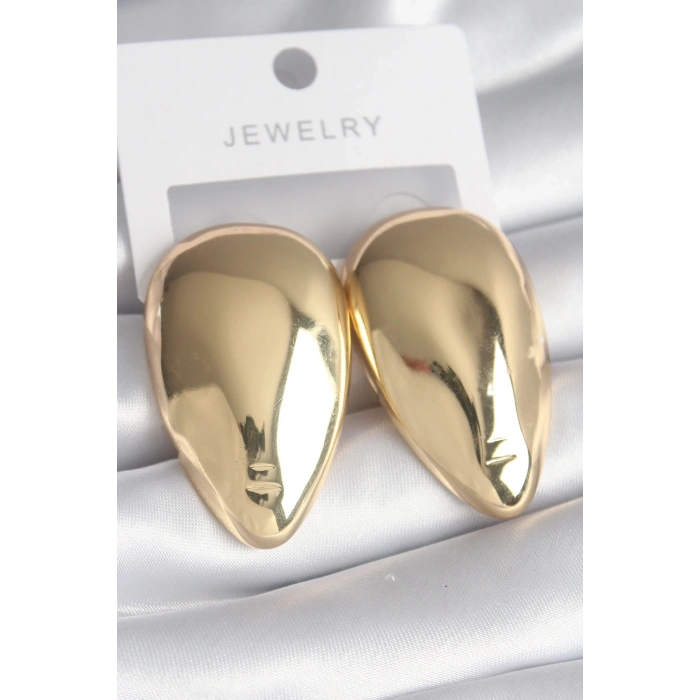 Mey İthalat® Pirinç Gold Renk Badem Model Kadın Küpe