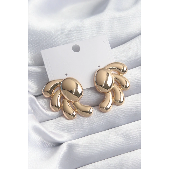 Mey İthalat® Pirinç Gold Renk Kadın Küpe
