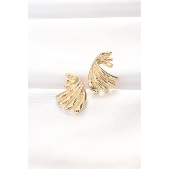 Mey İthalat® Pirinç Gold Renk Küpe