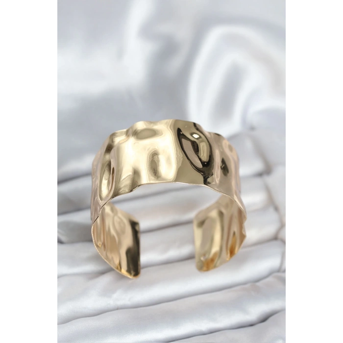 Mey İthalat® Pirinç Gold Renk Levha Model Kadın Bileklik