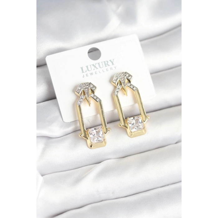 Mey İthalat® Pirinç Gold Renk Vintage Kadın Küpe