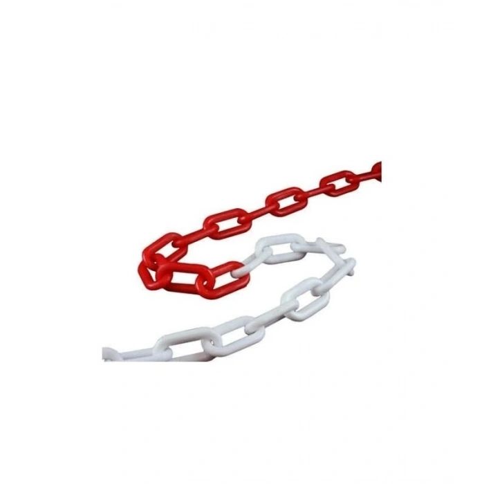 Mey İthalat® Plastik Zincir Kırmızı Beyaz ( 5 Metre)
