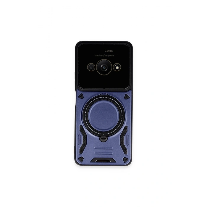 Mey İthalat®   Poco C61 Kılıf Joy Lens Standlı Kapak - Lacivert