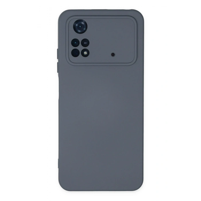 Mey İthalat®   Poco M4 Pro 4G Kılıf Nano içi Kadife Silikon - Gri