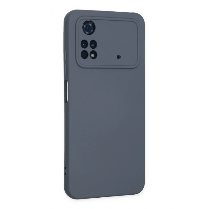 Mey İthalat®   Poco M4 Pro 4G Kılıf Nano içi Kadife Silikon - Gri