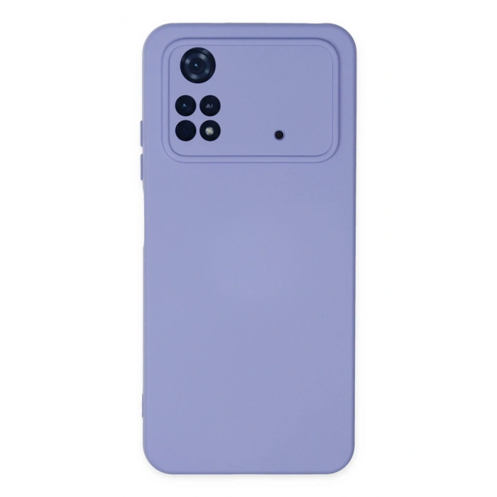 Mey İthalat®   Poco M4 Pro 4G Kılıf Nano içi Kadife Silikon - Lila
