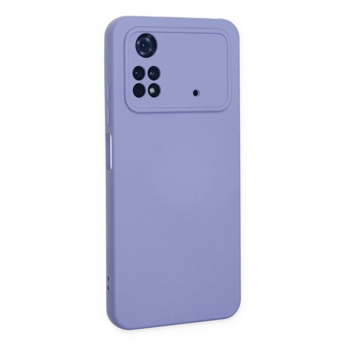 Mey İthalat®   Poco M4 Pro 4G Kılıf Nano içi Kadife Silikon - Lila