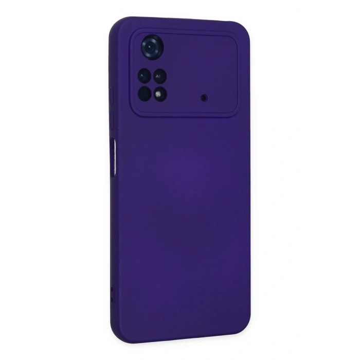 Mey İthalat®   Poco M4 Pro 4G Kılıf Nano içi Kadife Silikon - Mor