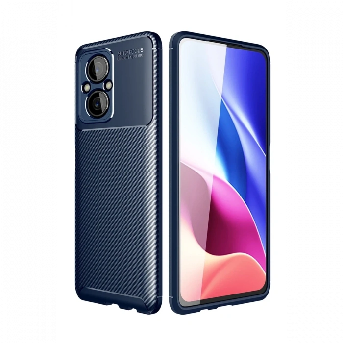 Mey İthalat®   Poco M5 Kılıf Auto Focus Karbon Kapak - Lacivert