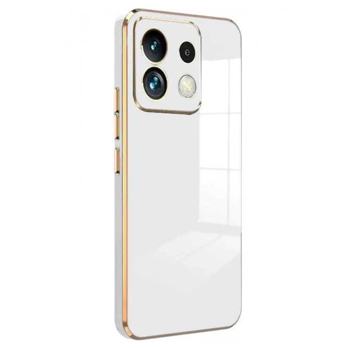Mey İthalat®   Poco M6 Pro 4G Kılıf Volet Silikon - Beyaz