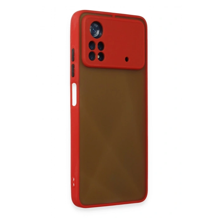 Mey İthalat®   Poco X4 Pro 5G Kılıf Montreal Silikon Kapak - Kırmızı