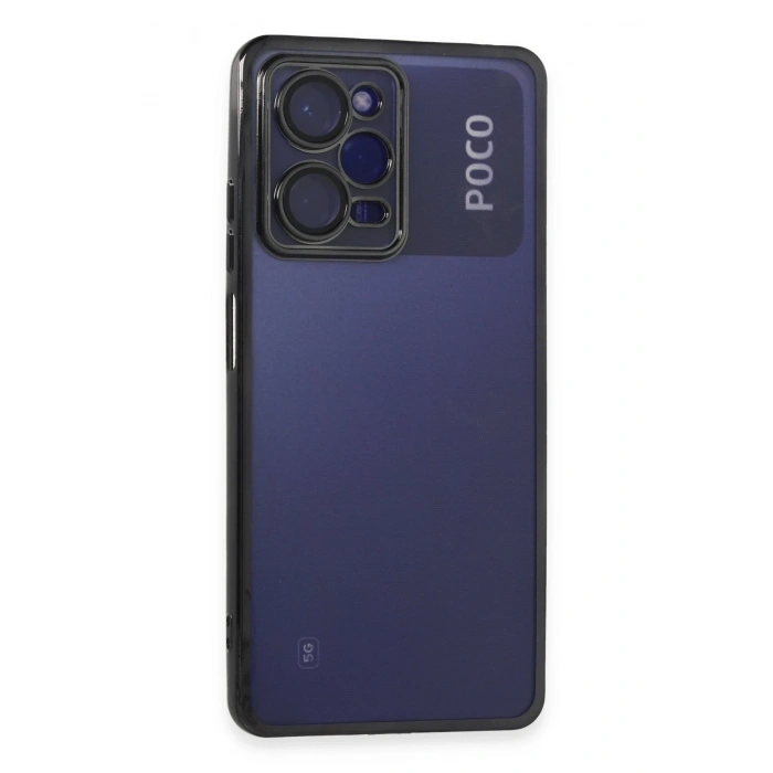 Mey İthalat®   Poco X5 Pro 5G Kılıf  Lensli Silikon - Siyah