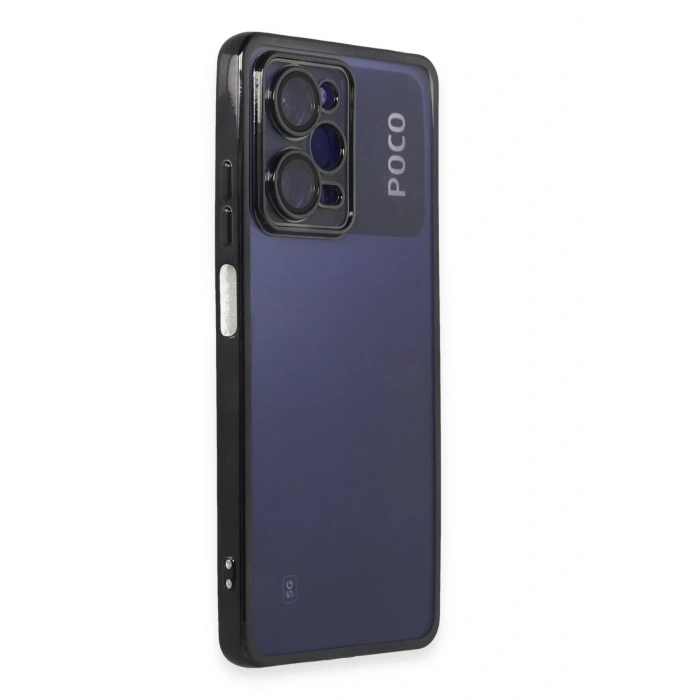 Mey İthalat®   Poco X5 Pro 5G Kılıf  Lensli Silikon - Siyah