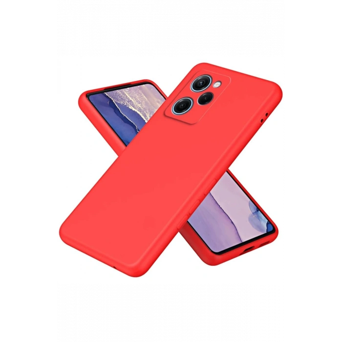 Mey İthalat®   Poco X5 Pro 5G Nano içi Kadife Silikon - Kırmızı