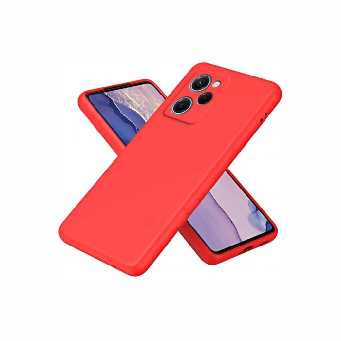 Mey İthalat®   Poco X5 Pro 5G Nano içi Kadife Silikon - Kırmızı