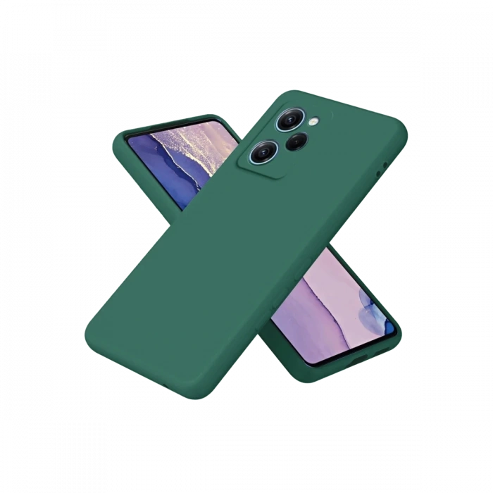 Mey İthalat®   Poco X5 Pro 5G Nano içi Kadife Silikon - Koyu Yeşil