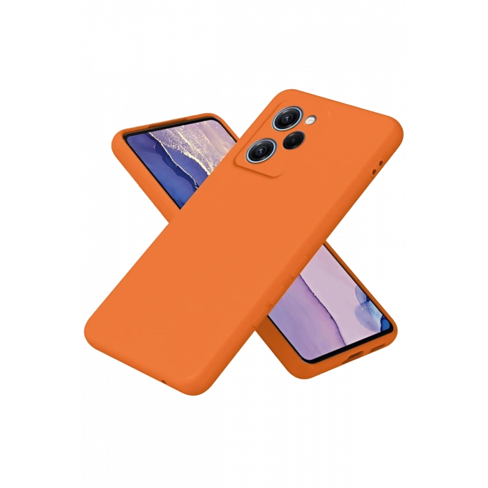 Mey İthalat®   Poco X5 Pro 5G Nano içi Kadife Silikon - Turuncu