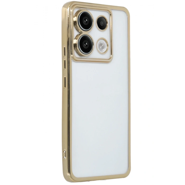 Mey İthalat®   Poco X6 Kılıf  Lensli Silikon - Gold