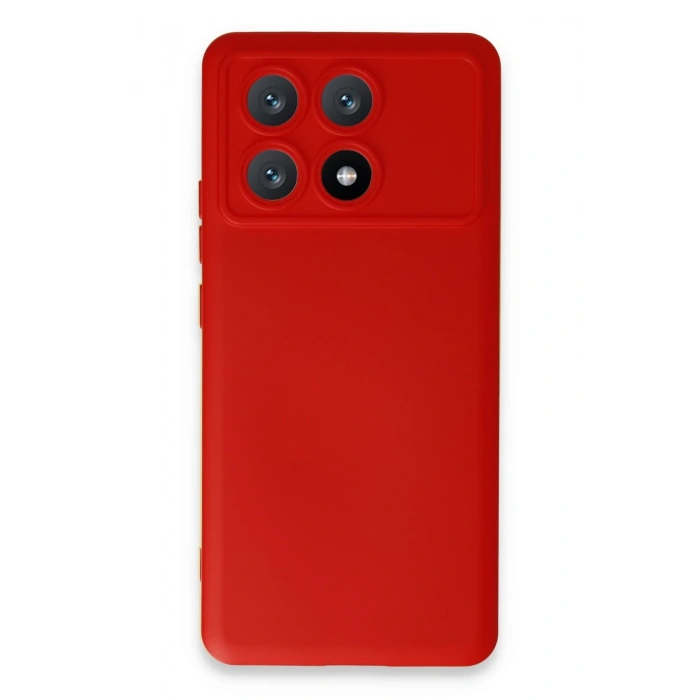 Mey İthalat®   Poco X6 Pro Kılıf Nano içi Kadife Silikon - Kırmızı
