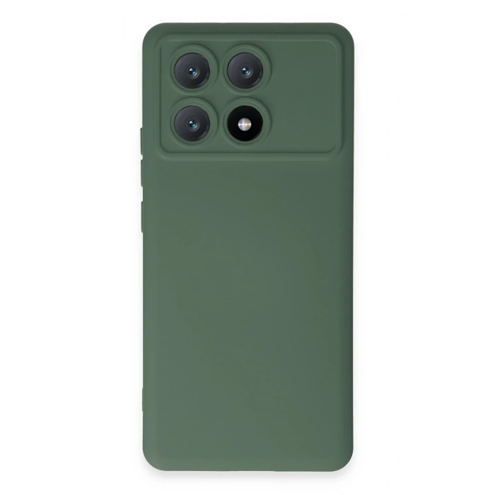 Mey İthalat®   Poco X6 Pro Kılıf Nano içi Kadife Silikon - Koyu Yeşil