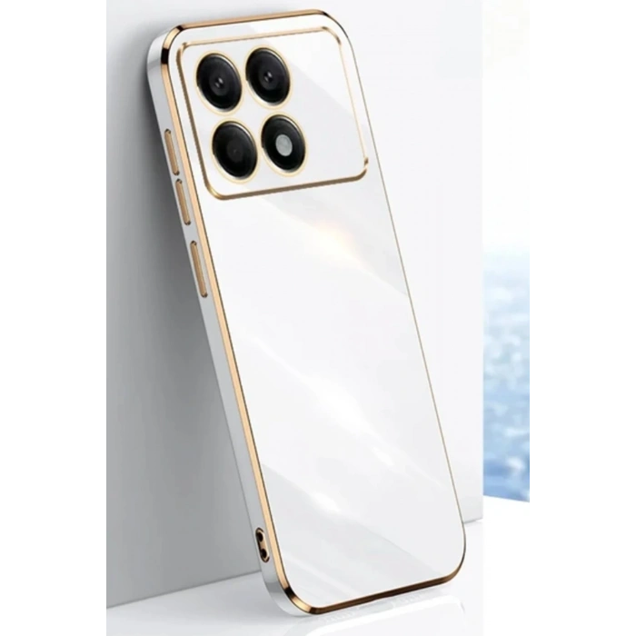 Mey İthalat®   Poco X6 Pro Kılıf Volet Silikon - Beyaz