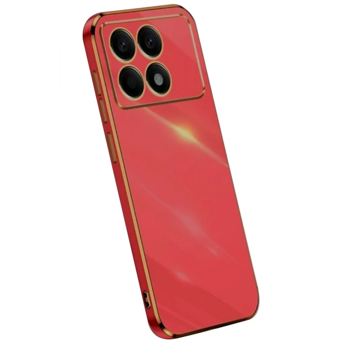 Mey İthalat®   Poco X6 Pro Kılıf Volet Silikon - Kırmızı