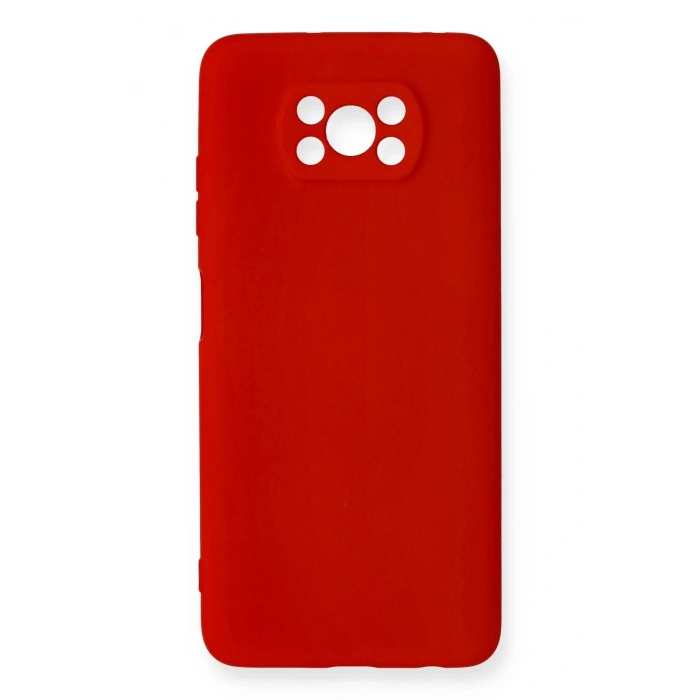 Mey İthalat®   Pocophone X3 Kılıf Nano içi Kadife Silikon - Kırmızı