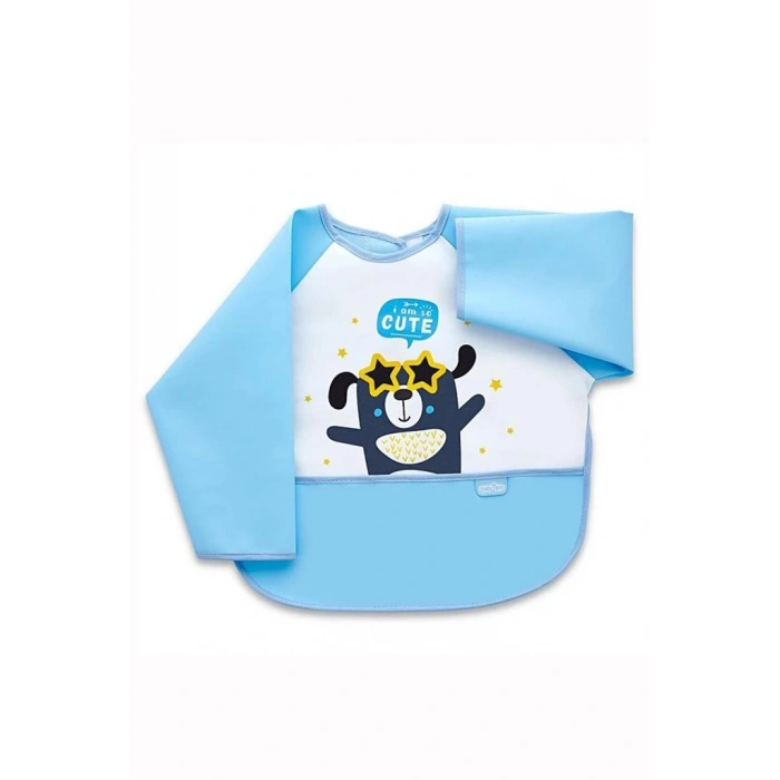 Mey İthalat®  Poli Muşamba Kollu Mama Önlüğü 034 Mavi