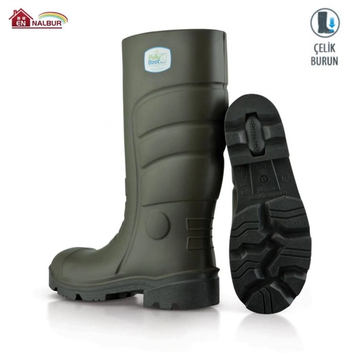 Mey İthalat® Pollyboot Vega 44 Numara Çelik Burunlu Çizme Poliüratan