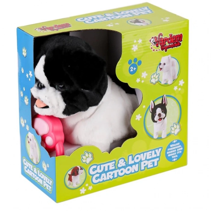 Mey İthalat® PR66308-25T Tasmalı Yürüyen Peluş Fransız Köpeği