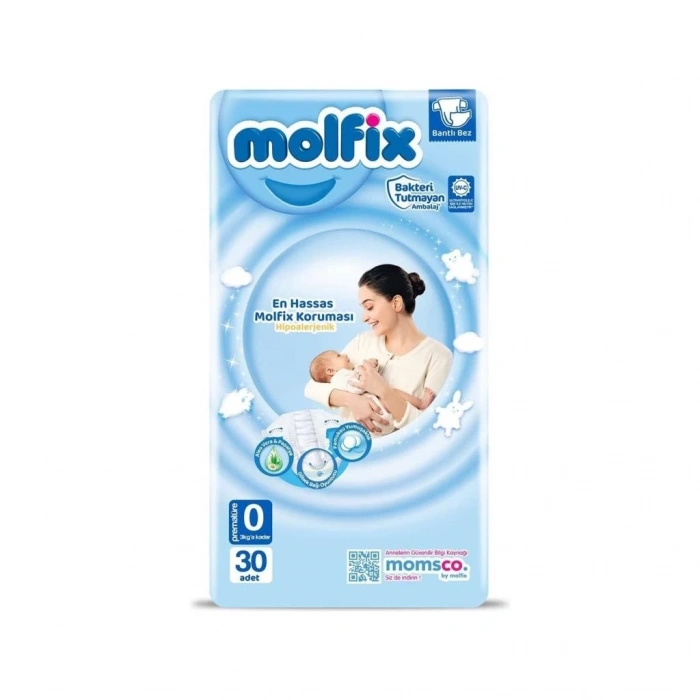 Mey İthalat®   Premature Bebek Bezi 0 Beden 0-3 Kg 30 Adet