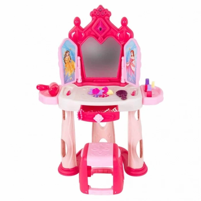 Mey İthalat® Pretty Pinky Işıklı ve Sesli Makyaj Masası Oyun Seti