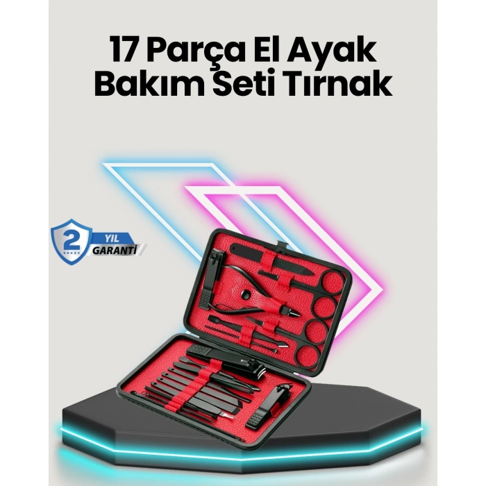 Mey İthalat® Profesyonel Paslanmaz Çelik Manikür & Pedikür Seti
