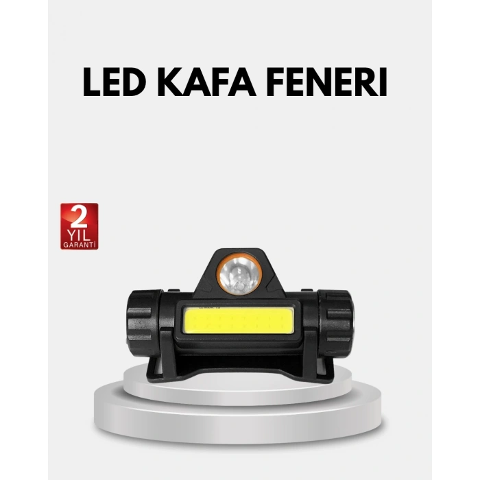 Mey İthalat® Profesyonel Şarjlı LED Kafa Lambası – Uzun Mesafe + Ortam Aydınlatması