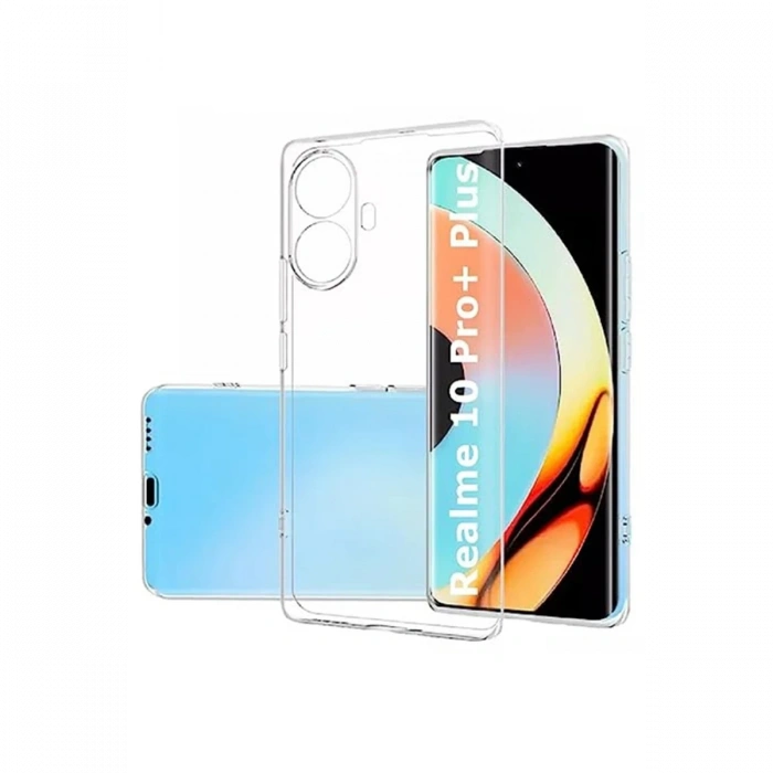 Mey İthalat®  Realme 10 Pro Plus 5G Kılıf Lüx Şeffaf Silikon