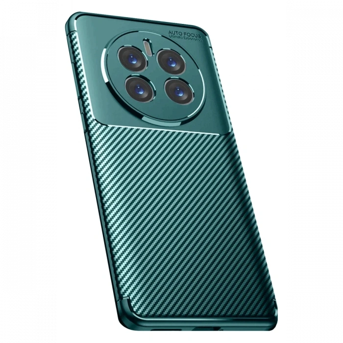 Mey İthalat®  Realme 12 Pro Plus Kılıf Auto Focus Karbon Kapak - Koyu Yeşil