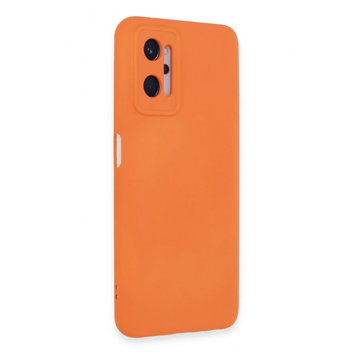 Mey İthalat®  Realme 9i 4G Kılıf Nano içi Kadife Silikon - Turuncu