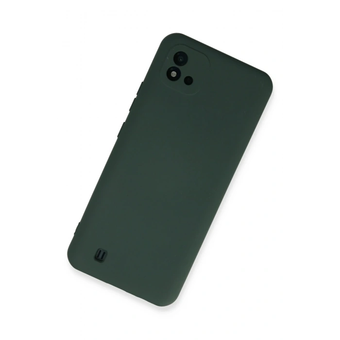 Mey İthalat®  Realme C11 2021 Kılıf Nano içi Kadife Silikon - Koyu Yeşil