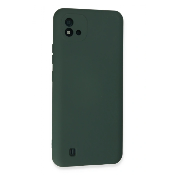 Mey İthalat®  Realme C11 2021 Kılıf Nano içi Kadife Silikon - Koyu Yeşil