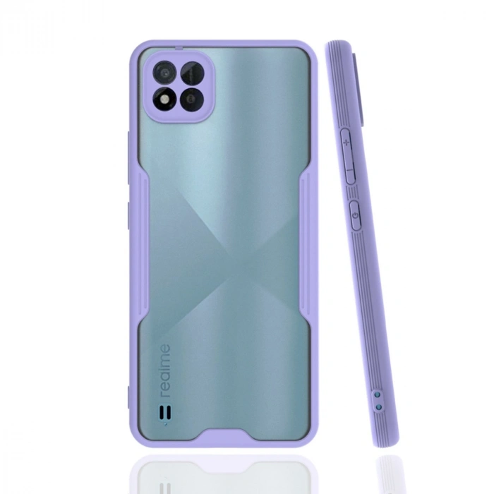 Mey İthalat®  Realme C11 2021 Kılıf Platin Silikon - Lila
