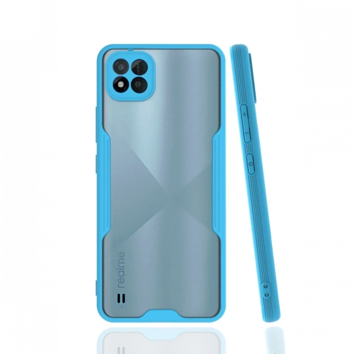 Mey İthalat®  Realme C11 2021 Kılıf Platin Silikon - Mavi