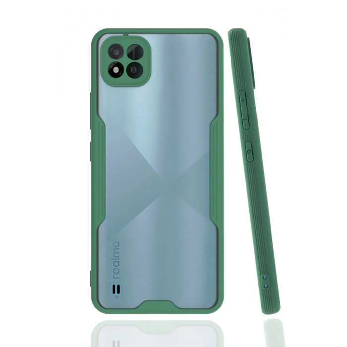 Mey İthalat®  Realme C11 2021 Kılıf Platin Silikon - Yeşil