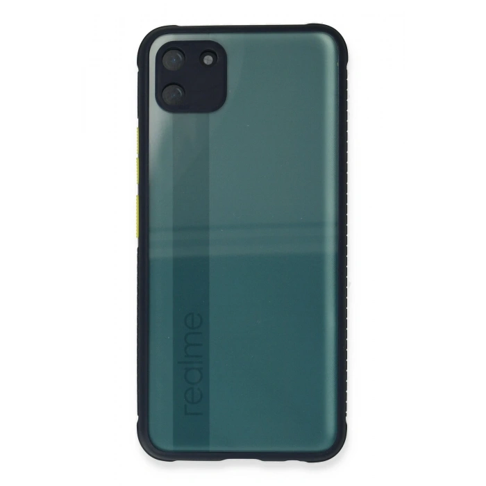Mey İthalat®  Realme C11 Kılıf Miami Şeffaf Silikon - Lacivert