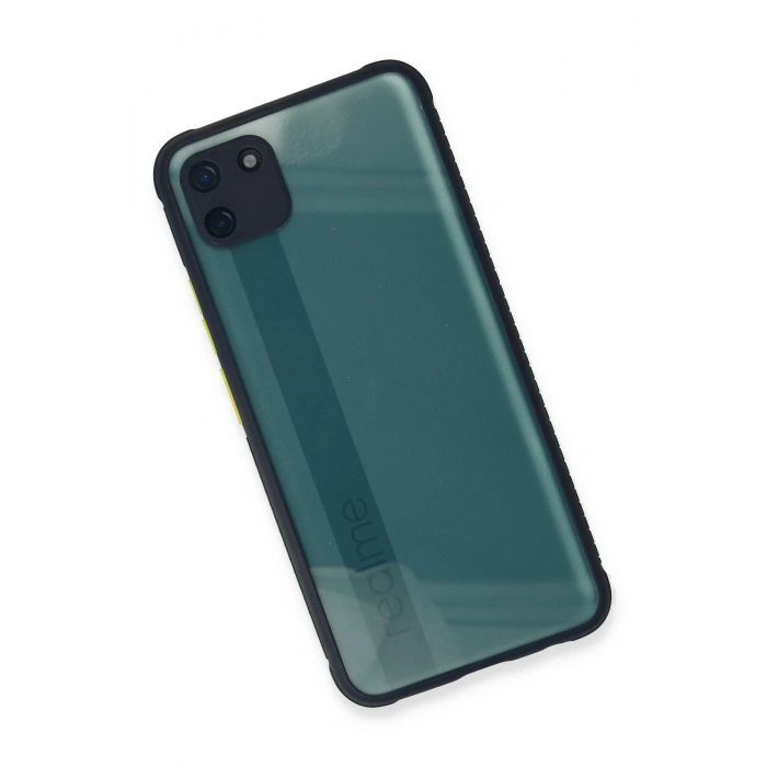 Mey İthalat®  Realme C11 Kılıf Miami Şeffaf Silikon - Lacivert