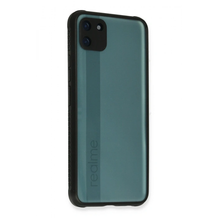 Mey İthalat®  Realme C11 Kılıf Miami Şeffaf Silikon - Siyah
