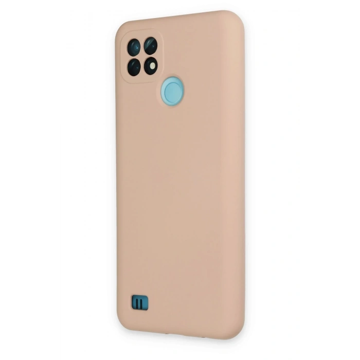 Mey İthalat®  Realme C21 Kılıf Nano içi Kadife Silikon - Pudra
