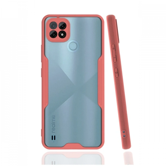Mey İthalat®  Realme C21 Kılıf Platin Silikon - Pembe