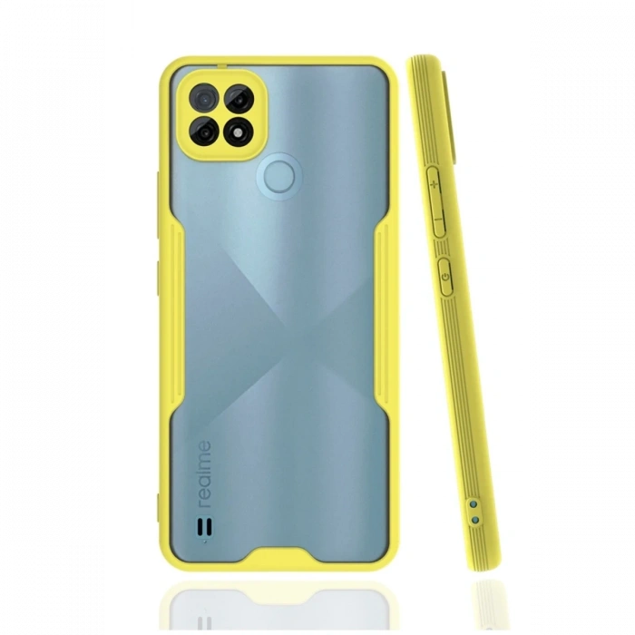 Mey İthalat®  Realme C21 Kılıf Platin Silikon - Sarı
